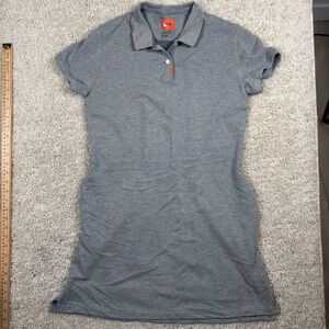 Nike Polo Dress Womens L Grey Excellent Dri-FIT Short Sleeve Pockets Preppy